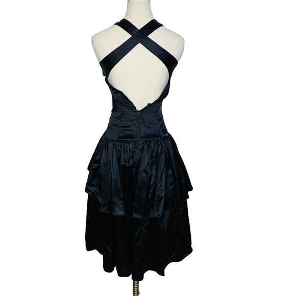 Gunne Sax Jessica McClintock 80s Tiered Sparkle Prom Dress - Picture 6 of 11